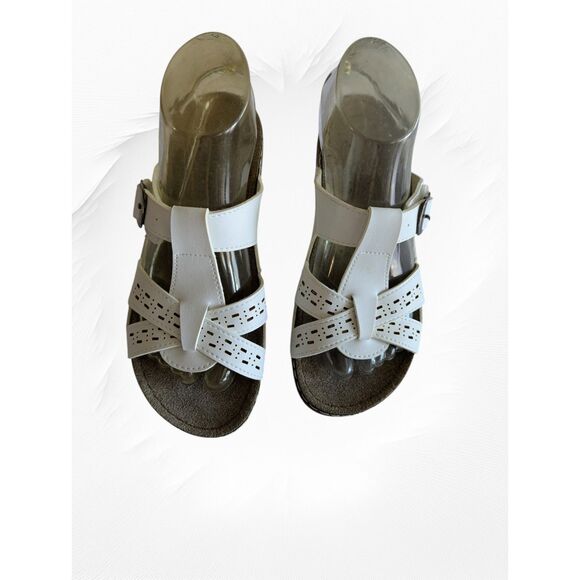 Flexus by Spring Step Nery Nordstrom White Slide Sandals Sz 7 - Picture 9 of 10